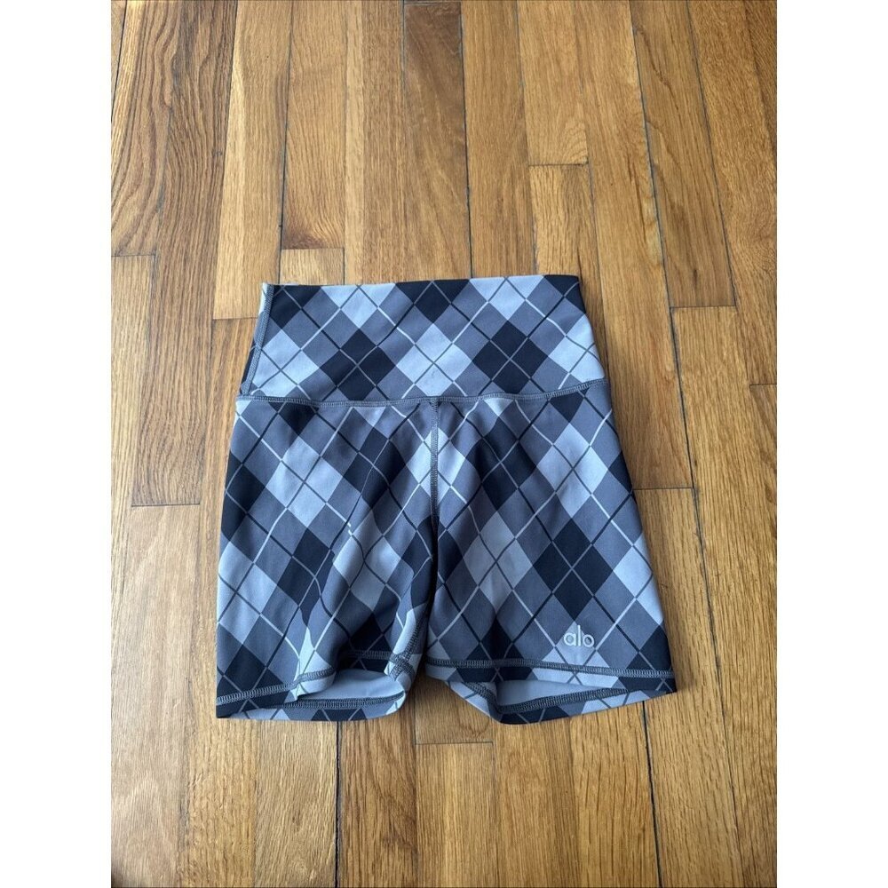 Alo Yoga Women's 4" Vapor High Waist Argyle Shorts Size XS